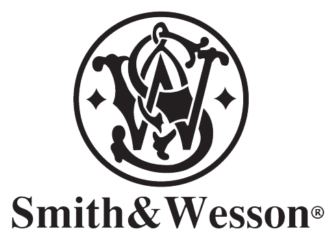 A green background with the words smith & wesson in black.